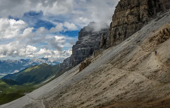 Clouds, landscape, mountains, Austria, slope, Alps, Tyrol