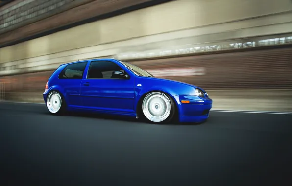 Blue, volkswagen, Golf, golf, blue, Volkswagen, MK4