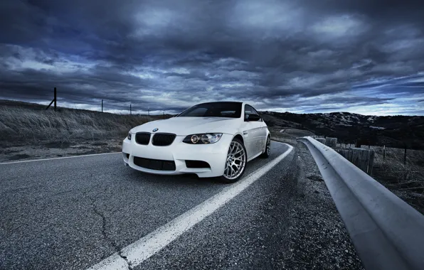 Picture road, white, bmw, BMW, white, road, sky, e92