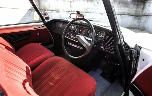 Red, Salon, The wheel, Interior, Citroën DS, Front panel