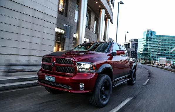 The city, street, Dodge, pickup, Ram, 2017, 1500 RX Crew Cab, Soldier