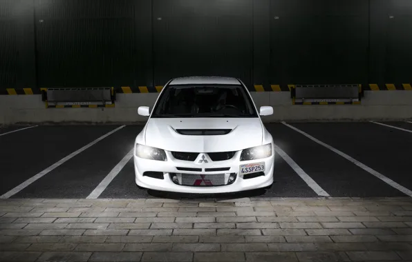 Picture white, before, Mitsubishi, white, Evo, Mitsubishi, evolution