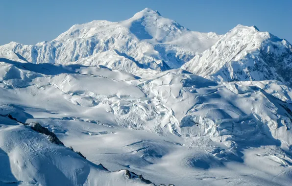 Snow, mountains, Canada, Yukon territory, Kluane National Park, Mount Vancouver
