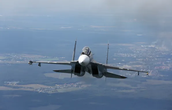 Picture flight, earth, fighter, Russian, multipurpose, double, Su-30CM