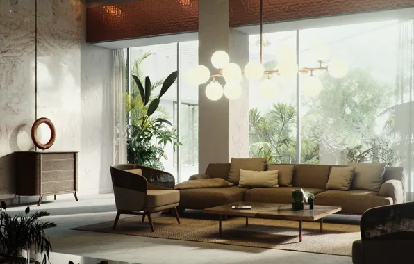 Design, interior, chandelier, the room, Time of Solace