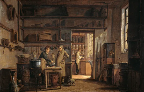 Picture oil, picture, Johannes Jelgerhuis, The Interior Of The Pharmacy