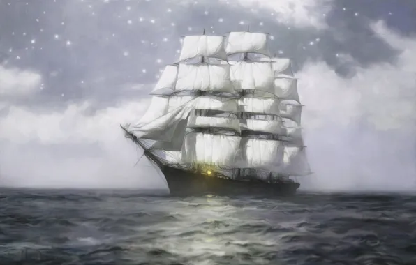 Sea, the ocean, Ship, The ship, sea, ocean, Sail, Ship