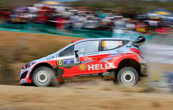 Picture Dust, Hyundai, WRC, Rally, i20, Blur, Sordo, Landing