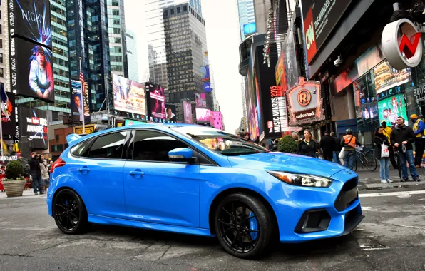 Picture blue, the city, people, Ford, focus, Focus, Ford, US-spec