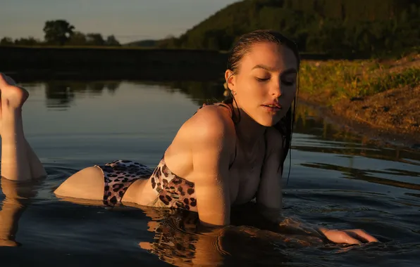 Model, wet, bathed, Hope, Angelica Goldyreva