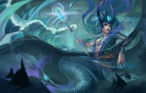 Picture water, fish, the ocean, tail, lol, Nami, Tidecaller, north nami