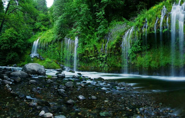 Picture water, stones, waterfall, USA, USA, nature, CA, California