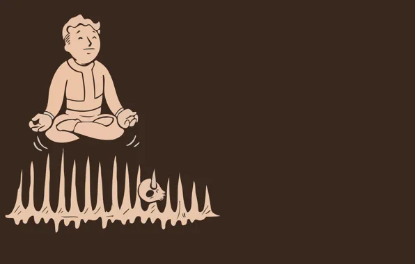 Picture meditation, spikes, yoga