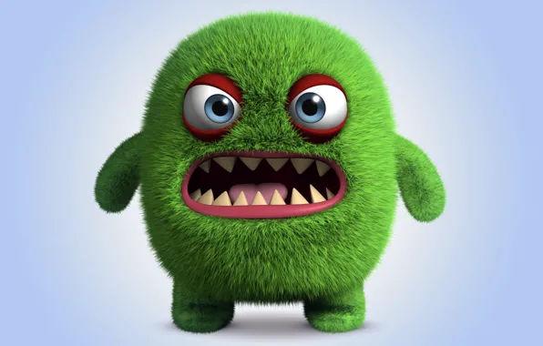 Monster, monster, cartoon, character, funny, cute, angry, fluffy