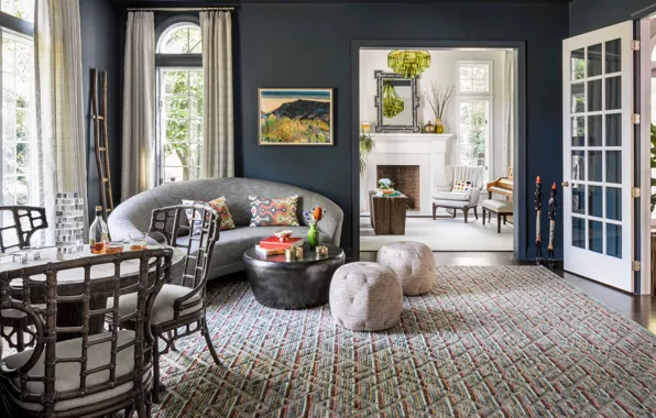 Picture design, style, interior, fireplace, living room, dining room, by Studio Aubergine interior design, Basking Ridge …