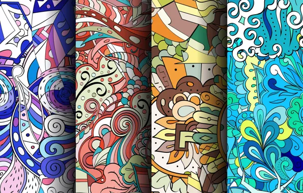 White, green, pattern, colorful, geometry, brown, patterns, seamless