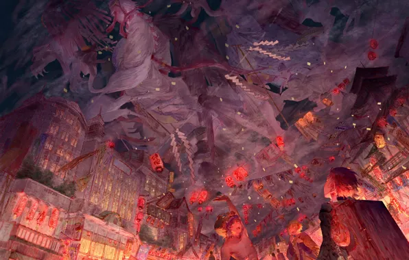 The city, street, perfume, guys, ghosts, The Blade Cleaves Demons, Yukinoneko, Demon Slayer: Kimetsu no …