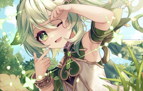 Picture nature, girl, Genshin Impact, Nahida