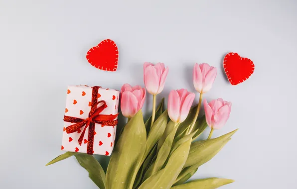 Flowers, gift, tulips, love, pink, fresh, pink, flowers