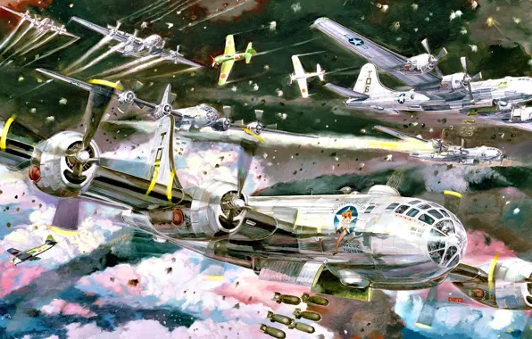 Superfortress, USAF, B-29, WWII, Heavy bomber, Bombs