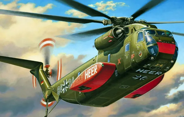 Figure, Germany, Sikorsky, The Bundeswehr, heavy transport helicopter, Sea Stallion, CH-53G