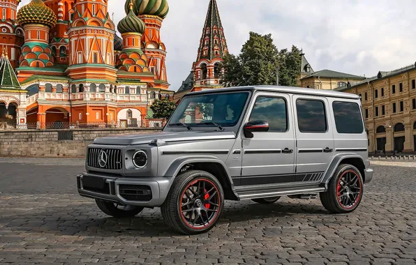 Picture Temple, Dome, Red square, AMG, Moscow, G63, Mercedes-Benz G63 AMG, Gelendevagen
