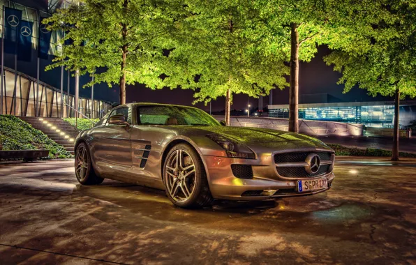 Picture machine, auto, Mercedes-Benz, car, SLS