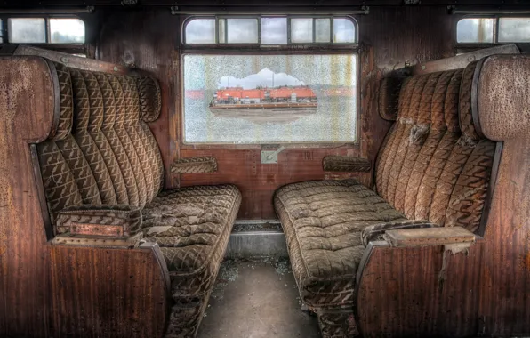 Train, the car, chairs