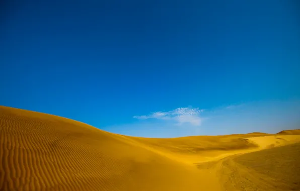 Sand, the sky, desert, barkhan
