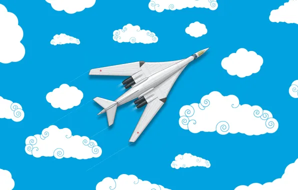 Clouds, Minimalism, The plane, Fighter, Russia, Art, The view from the top, White Swan