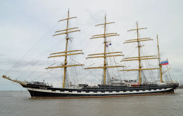 The ship, Kruzenshtern, sail training, four-masted barque