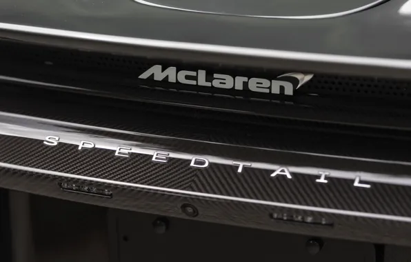 Close-up, McLaren, logo, McLaren, label, Speedtail, McLaren Speedtail