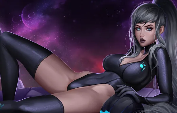 Chest, look, girl, feet, costume, fan art, samus aran, metroid