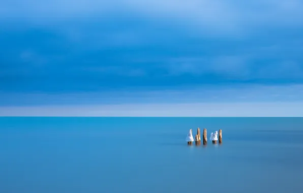 Picture sea, the sky, minimalism, support