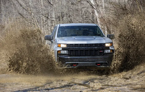 Picture squirt, Chevrolet, dirt, pickup, Custom, Silverado, 2020