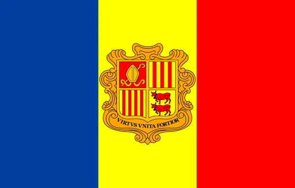 Flag, fon, flag, coat of arms, andorra, Andorra