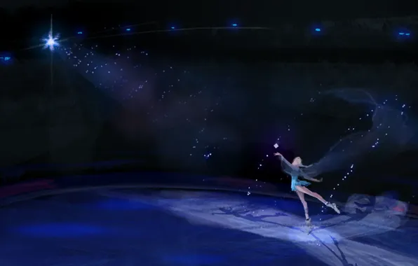 Girl, lights, dance, art, rink, Frozen, Elsa, Elsa