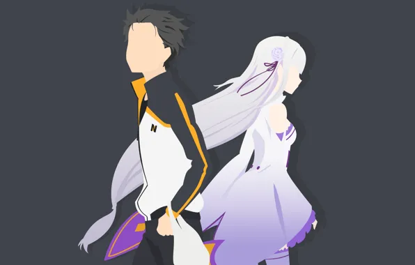 Girl, minimalism, guy, Re: Zero kara hajime chip isek or Seikatsu, From scratch