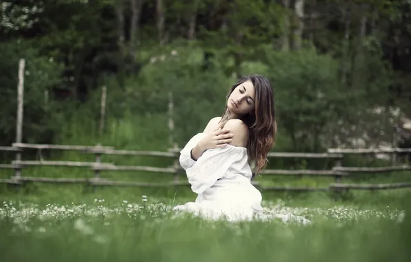 Picture field, summer, girl, mood