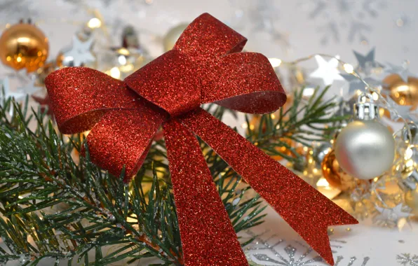 Holiday, Christmas, New year, bow, Christmas decorations, new year decorations