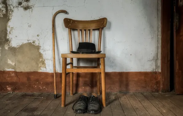 Hat, umbrella, chair