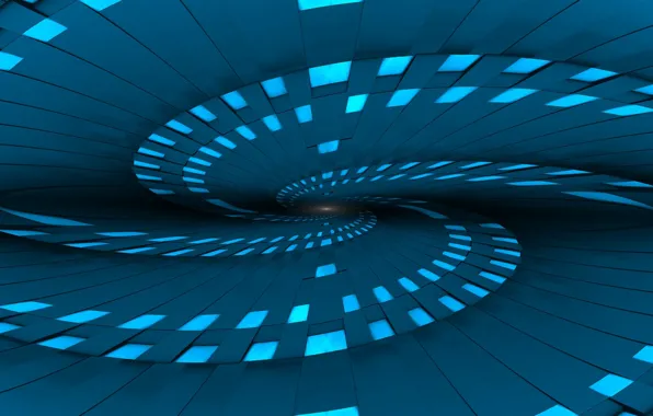 Blue, pattern, curl, 3D graphics