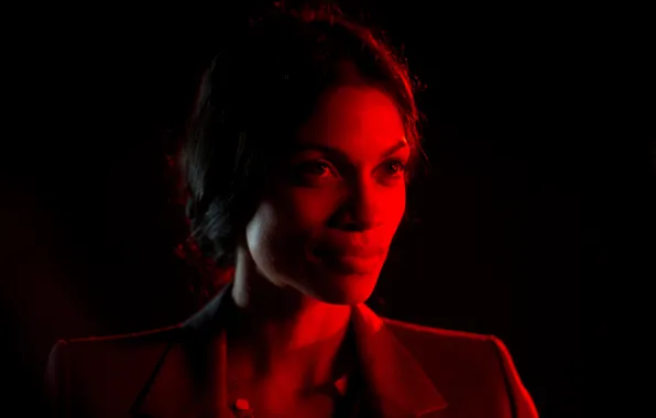 Picture light, red, darkness, actress, black background, Rosario Dawson, TRANS, Trance