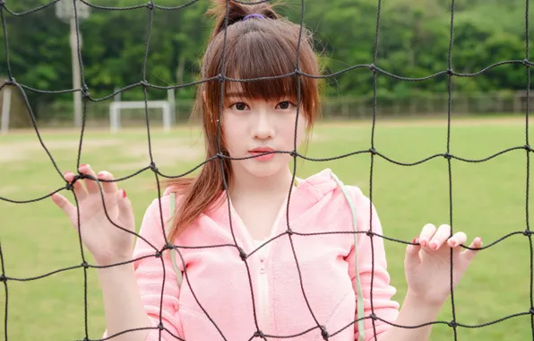 Field, look, mesh, Asian, field, brown eyes, brown eyes, look
