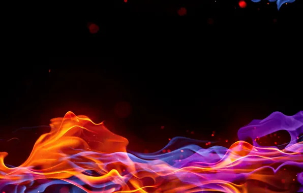 Picture wave, night, fire, flame, Wallpaper, smoke, color, Blik