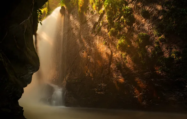 Water, light, nature, rocks, pass