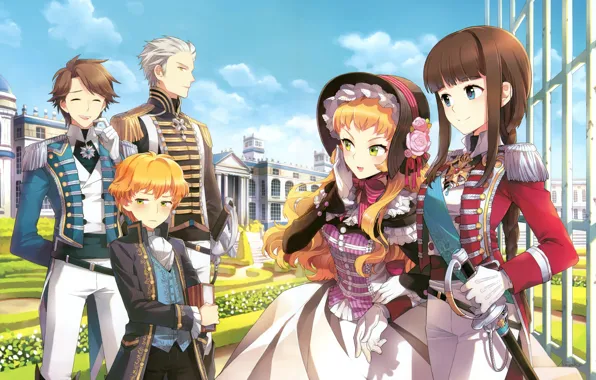 Park, book, hat, guys, lawn, Palace, order, military uniform