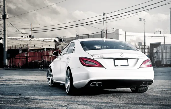 Picture white, Mercedes-Benz, white, AMG, the rear part, Mercedes Benz, CLS-class, C218