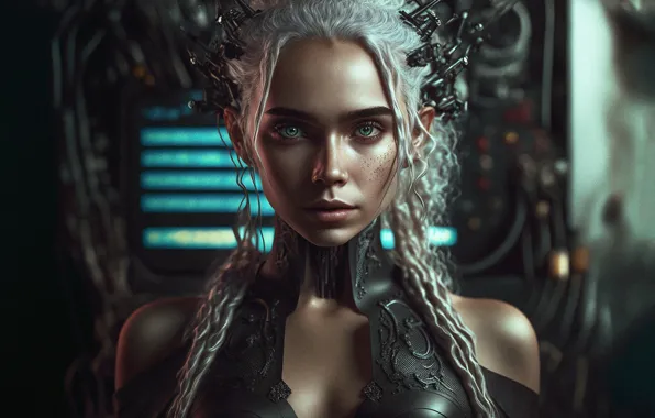 Picture cyberpunk, Game of Thrones, Game of thrones, Daenerys Targaryen, Daenerys Targaryen, Roman Yakovenko, neural network