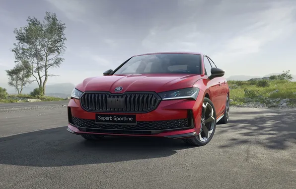 Skoda, red cars, Volkswagen Group, Skoda Superb, Czech cars